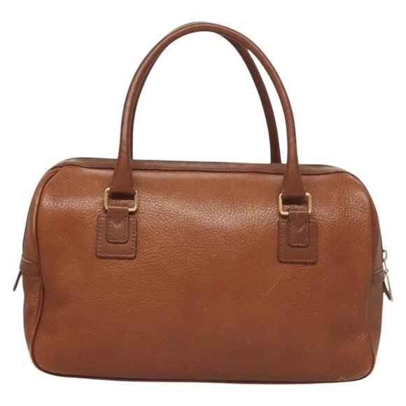 Burberrys Hand Bag Leather Brown Gold Auth ep9811 - Picture 3 of 15